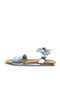 Blue Shiny Leather Women's Sandals 01Wu3420 - 3