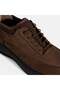 Men's Brown Lace-Up Nubuck Leather Sports Shoes - 6