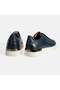 Men's Navy Blue Lace-Up Leather Casual Shoes - 8