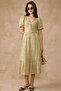 V-Neck Guipure Dress with Belt Accessory A.Haki̇ 9459-E - 6