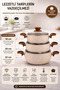 Soi̇l- 6 Piece Granite Triple Casserole Pot Set - Cappuccino - 2