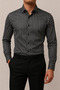 Black Striped Men's Slim Fit Satin Shirt Long Sleeve Stylish Shirt - 5