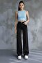 Brav Black Lycra Super High Waist Loose Jean Trousers. (super High.) Wide Leg