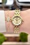 Dial Gold Strap Gold Color 25 mm Adjustable Strap Women's Wristwatch - 2