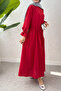 Cross Gathered Hijab Dress 2222 - Nar - 4