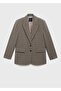 Plaid Pattern Fabric Blazer Jacket - 3