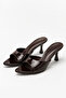 Valen Women's Brown Pointed Heeled Sandals 7cm - 5