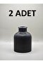 2 Pcs - 10cm Carbon Black - Striped Pampas Vase