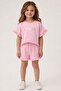 Girl's Pink Ruffled Shorts Summer Set - 3