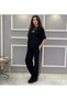 G Detailed Side Striped Bottom Top T-Shirt Modal Tracksuit Set Mazelf - 2
