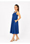 Women's Rope Strap Soft Fabric Comfortable Cut Cotton Viscose Dress - 2