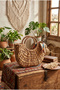 Moss - Water Hyacinth Natural Hand Knitted Lined Straw Bag Small