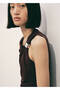 Asymmetrical Neckline Dress with Metal Details