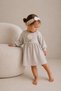 Gray Baby Dress with Candy Appliqué Detail and Bandana