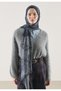 Dot Elegance Pattern Hemp Shawl Navy Blue - 2
