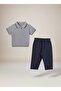 Boy's Knitwear T-Shirt Linen Trousers 2-Piece Set Luxury Combination
