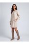 Women's Cream Pocket Dress – Metal Buckle, Comfortable Fit, Casual Linen Texture |   Frn Line