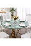 Vinyl Fitted Tablecloth with Flannel Backing, Waterproof Oil-Proof Elastic Edge Table Cover - 3