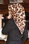 100% twill silk leopard print mustard & black 90x90 scarf. sewing method: hand stitched. - 3