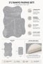 Anatolia Gray 2-Piece 80x140 + 50x70 Cm Large Size Bath Mat Set Toilet Seat - 4