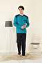 100% Cotton Single Jersey Shirt with Pocket Men's Pajama Set 955 - 8