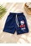 Girl's Shorts Set 100% Cotton Summer Set Adjustable Waist with Laces White T-Shirt Navy Blue Shorts Set of 2 - 6