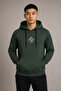 Men's Hooded Khaki Sweatshirt Relaxed Fit Cotton Soft Winter Printed Model