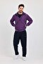 Men's Purple Parachute Fabric Stand Collar Zippered Tracksuit Set - 4045