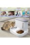 2-in-1 Automatic Cat Feeder & Water Dispenser, Gravity Feed 3L Food 0.85L Water, Grey - 4