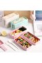 Stackable Bento Lunch Box,3-Compartment,Leakproof,Eco-Friendly,with Tableware,for Adults - 4