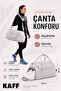 Stone Crinkle Fabric 00818 Waterproof Sports and Travel Bag with Shoe Compartment and Front Pocket and Shoulder Strap - 2