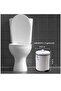 White Farmhouse Bathroom Trash Can with Lid and Pedal, Rustic Garbage Can - 6