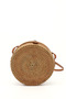Women's Tan Straw Braided Long Strap Shoulder Bag - 4
