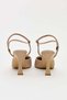 Women's Heeled Top-Strapped Pointed Toe Evening Dress Shoes Tan - 3