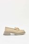 Women's Buckle Detailed Thick Sole Loafer Shoes Beige