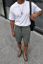 Men's Premium Jogger Relax Fit Khaki Short Combed Cotton Shorts - 2