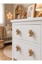 4-Piece Beige Cat Figure Handle Children's Room Knitted Patterned Decorative Drawer Animal Figured Cabinet Handle (Set of 4) - 3