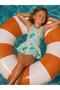 Flamingo Printed Swimsuit for Ages 2-12 - Green - 4