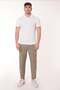 Men's Lace-Up Waist Side Pocket Green Jogger Pants - 2