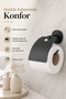 Lotus Black Covered Oval Toilet Paper Holder |   Adhesive and Screw-Mounted Wc Paper Holder - 8