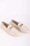 Women's Genuine Leather Buckle Detailed Loafer Daily Casual Shoes Ecru - 2