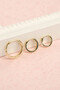 Çelik Exclusive Yellow Color Non-Fading Women's 3-Piece Hoop Earring Set - 4