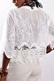 White Lace and Embroidery Detail Bluz M38405 - 3