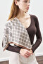 Patterned Medium Size Satin Scarf Saira