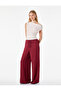 Flat Wide-Legged Pants with Belted Waist and Pockets - 2