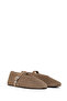 Women's Tan Mesh Suede Leather Ballerinas 26Pfd271310 - 2
