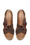 Women's Mink Buckle Wedge Heeled Suede Leather Sandals 26Sfd362010 - 4