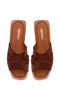 Women's Brown Braided Leather Slippers 26Sfd330418 - 4