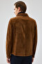 Enzo Men's Brown Shirt Collar Suede Leather Coat 24Sge652410 - 5