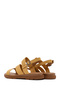 Women's Yellow Ankle Buckle Genuine Leather Sandals 25Sfd341718 - 5